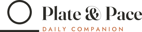 Plate & Pace logo, charcoal, horizontal